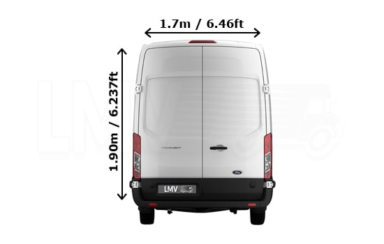 Extra Large Van - Back View Dimension