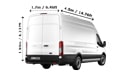 Extra Large Van with Man in London - Back View Dimension Thumbnail
