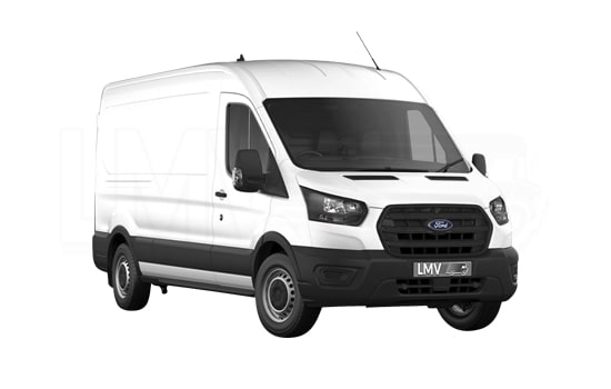 Large Van with Man in London - Front View