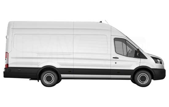 Extra Large Van with Man in London - Side View