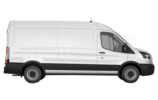 Large Van with Man in London - Side View